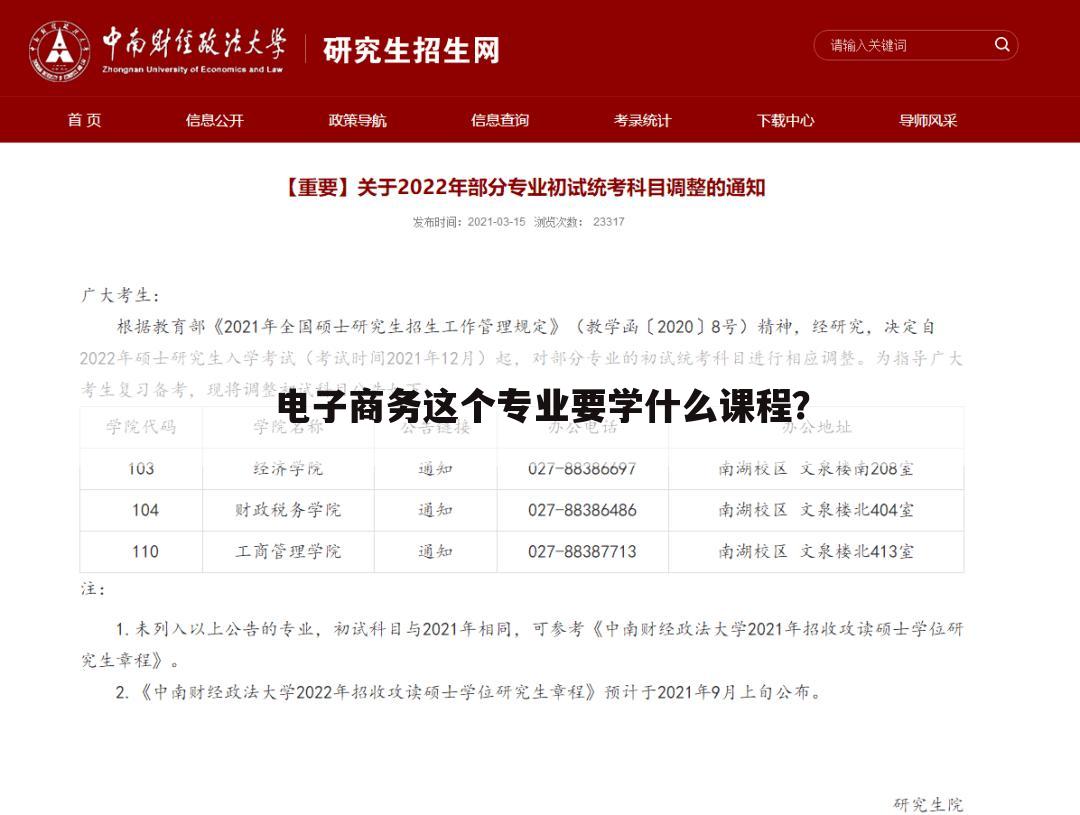 电子商务这个专业要学什么课程?