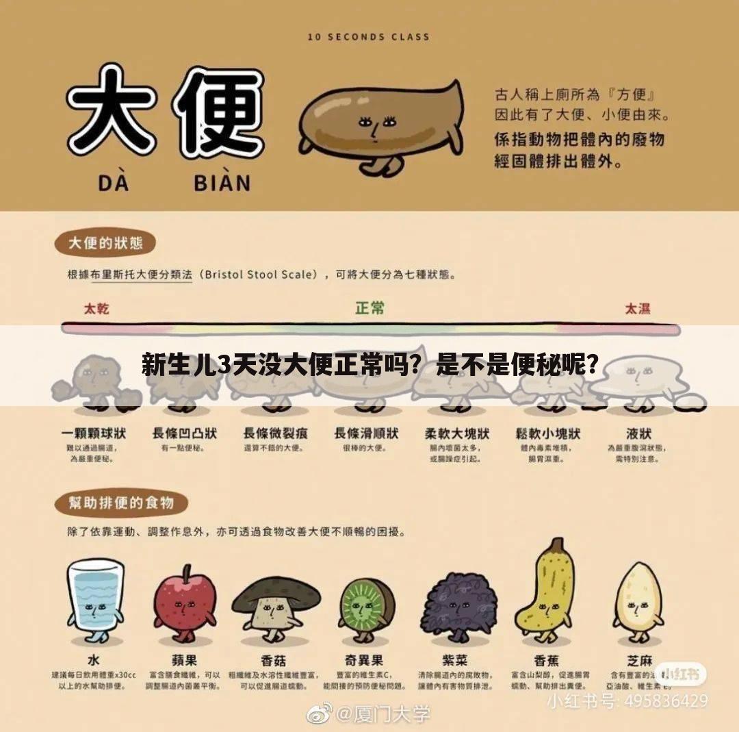 新生儿3天没大便正常吗？是不是便秘呢？
