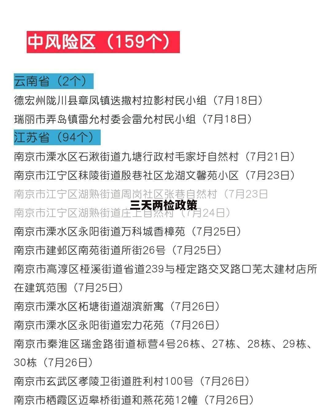 三天两检政策