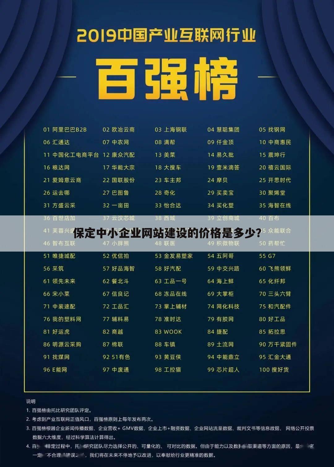 保定中小企业网站建设的价格是多少？