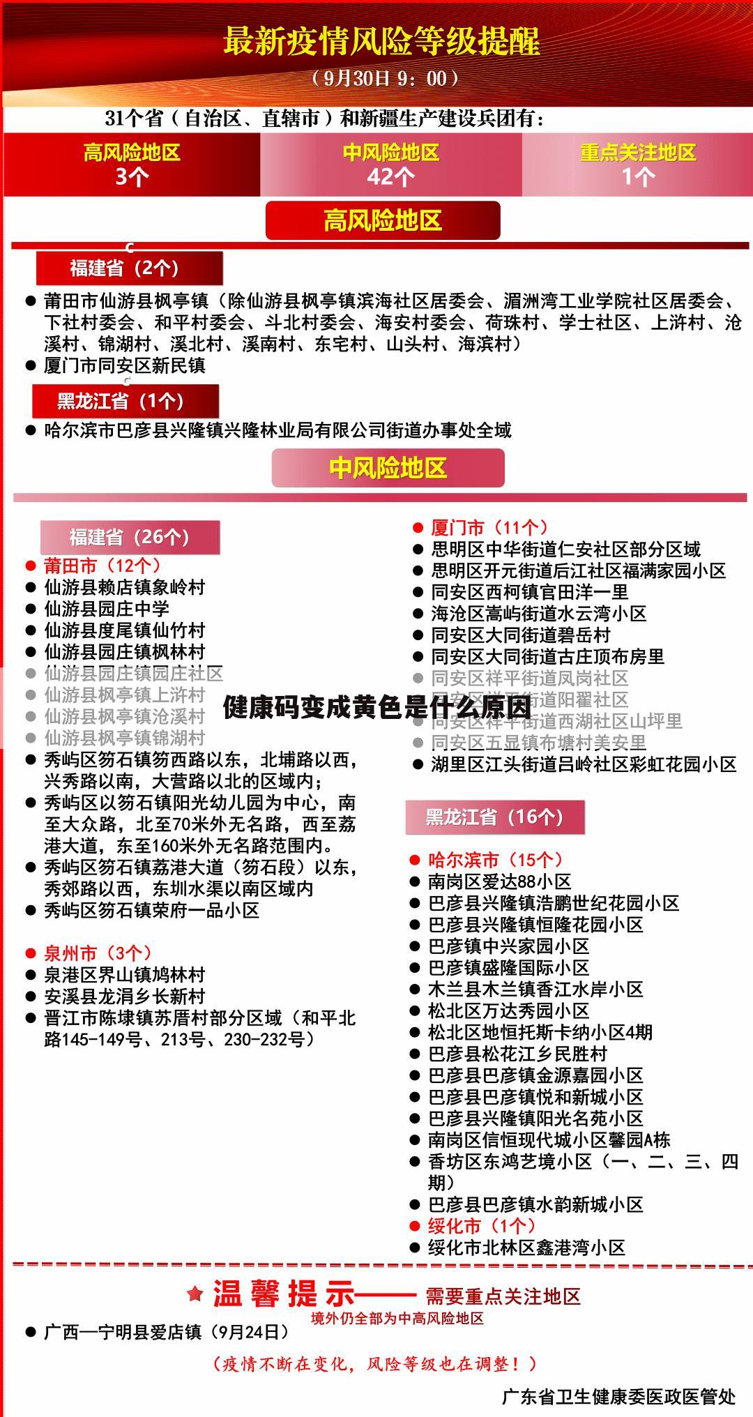 健康码变成黄色是什么原因