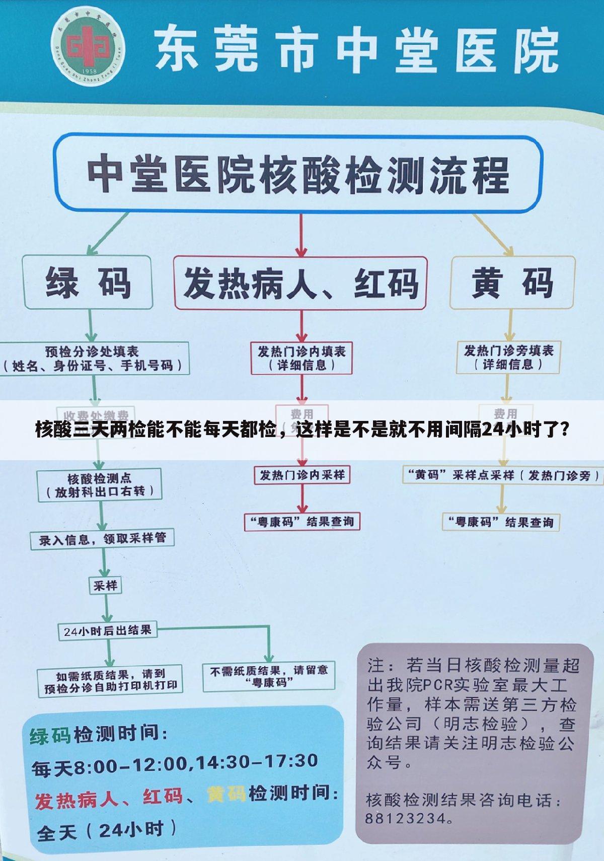 核酸三天两检能不能每天都检，这样是不是就不用间隔24小时了？