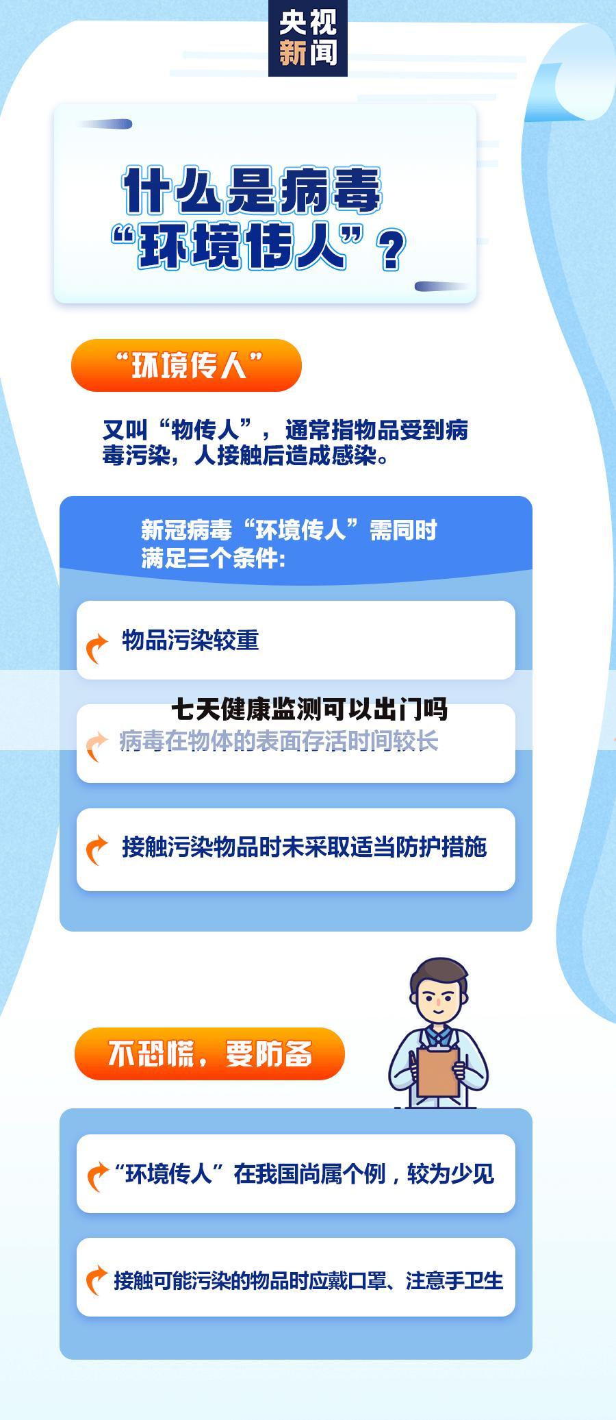 七天健康监测可以出门吗