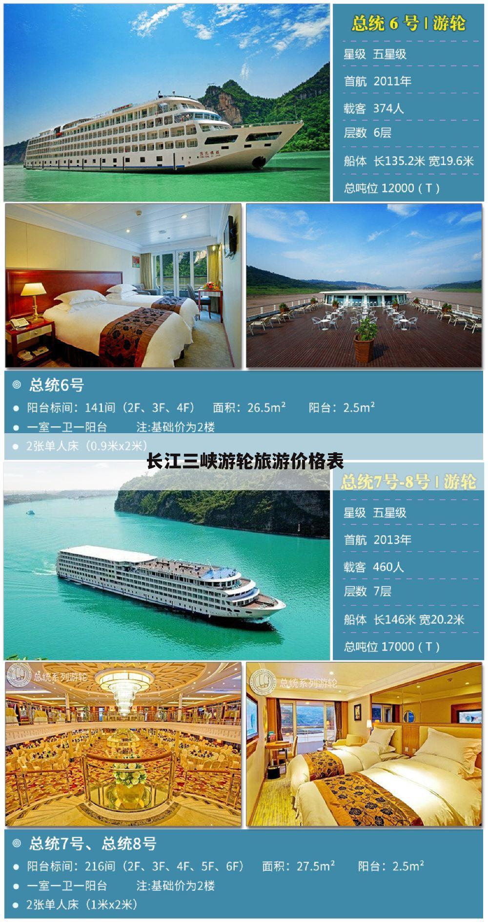 长江三峡游轮旅游价格表