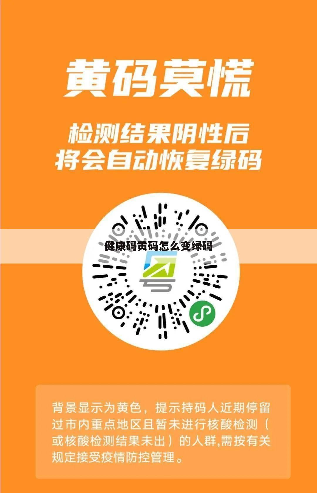 健康码黄码怎么变绿码