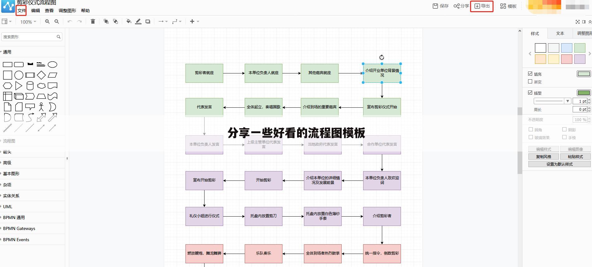 分享一些好看的流程图模板