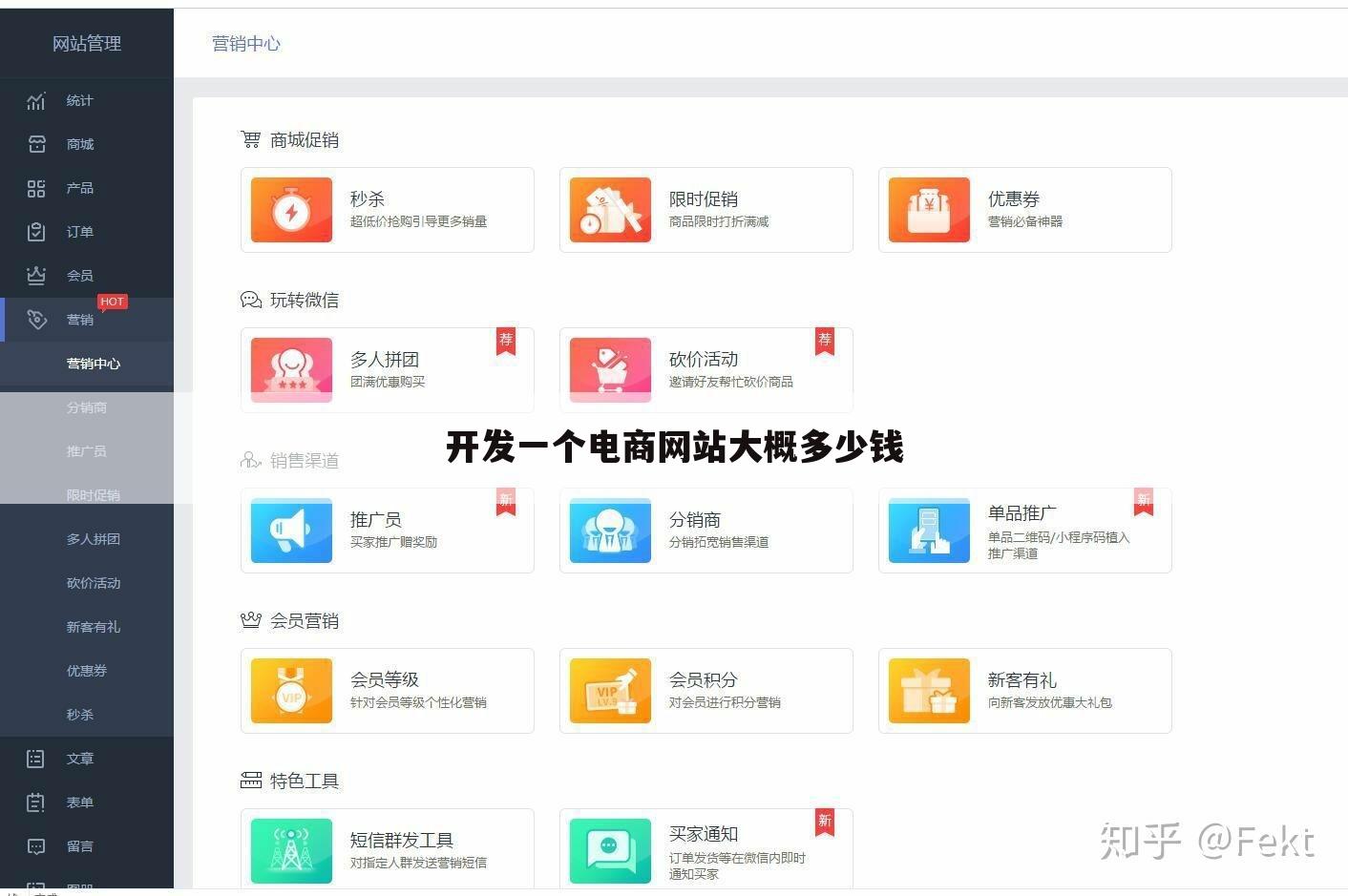 开发一个电商网站大概多少钱