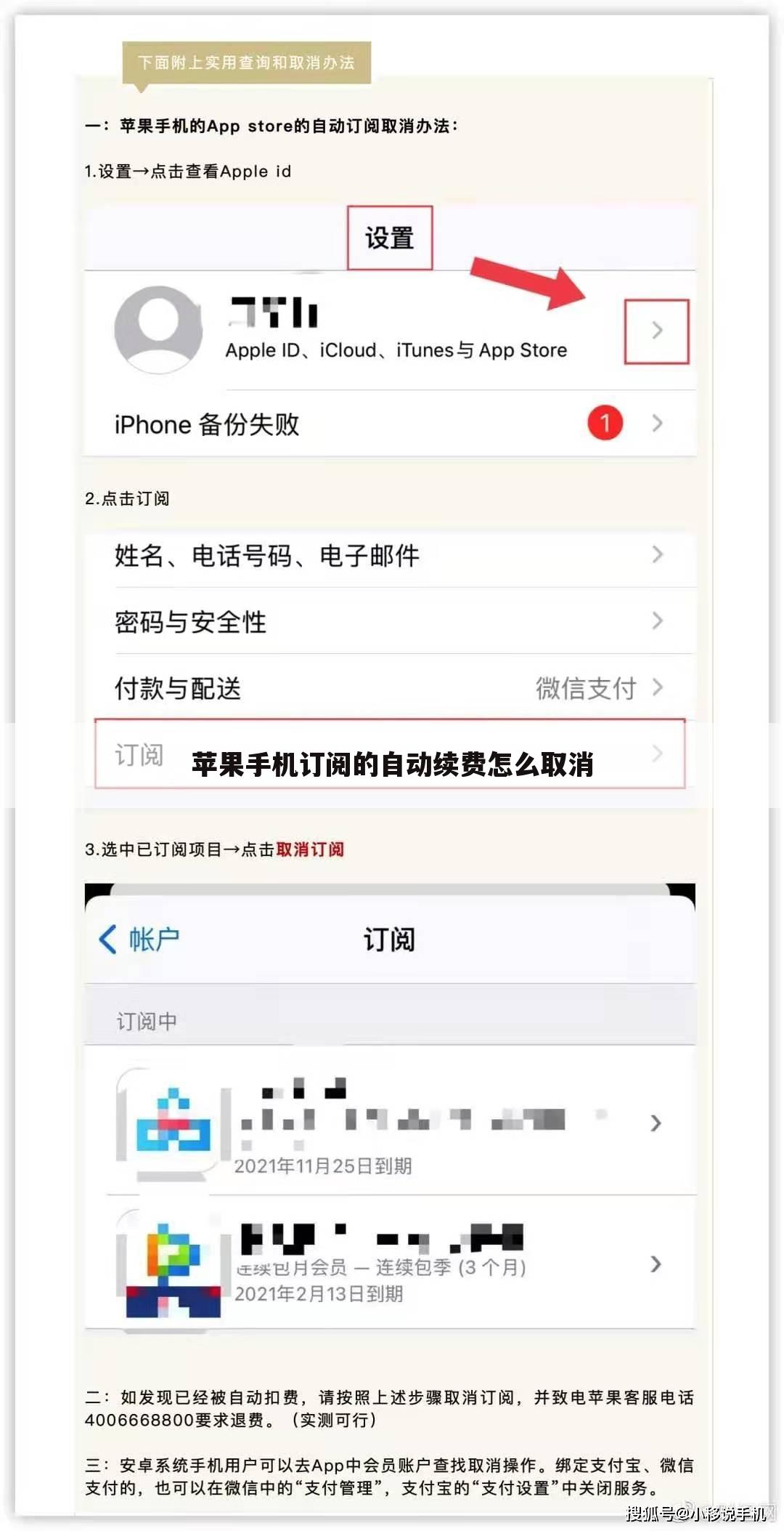 苹果手机订阅的自动续费怎么取消