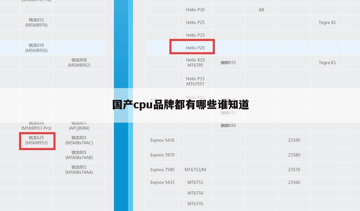 国产cpu品牌都有哪些谁知道