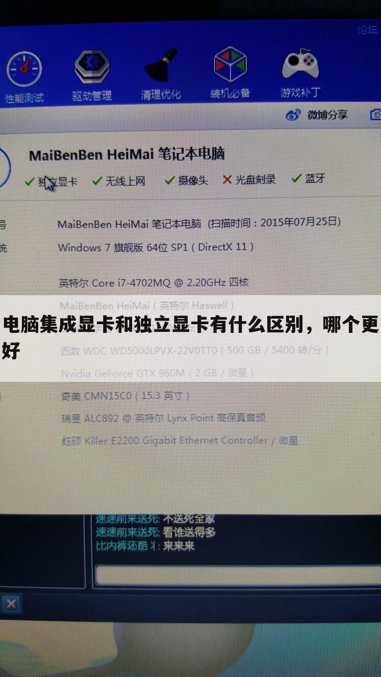 电脑集成显卡和独立显卡有什么区别，哪个更好