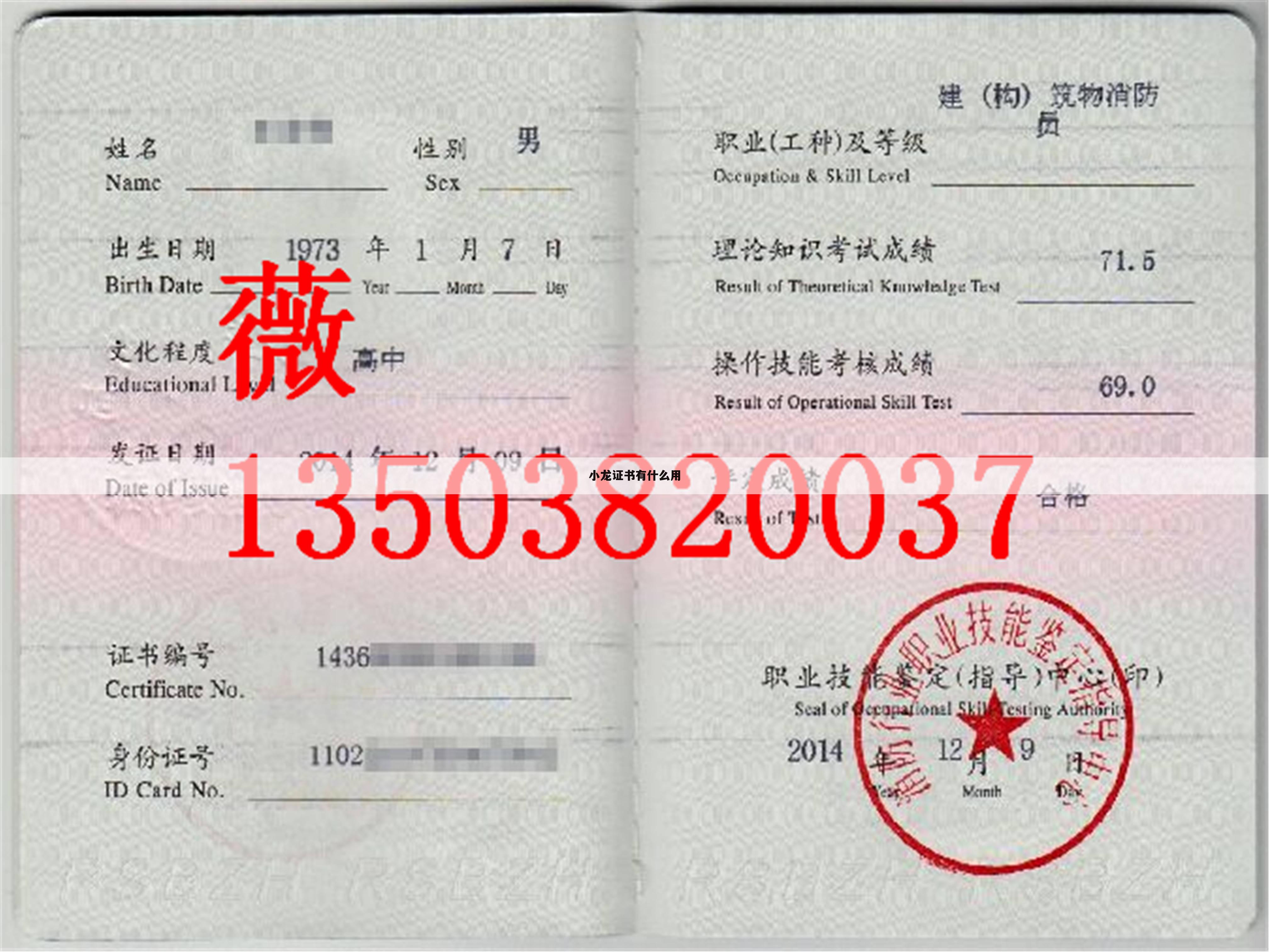 小龙证书有什么用