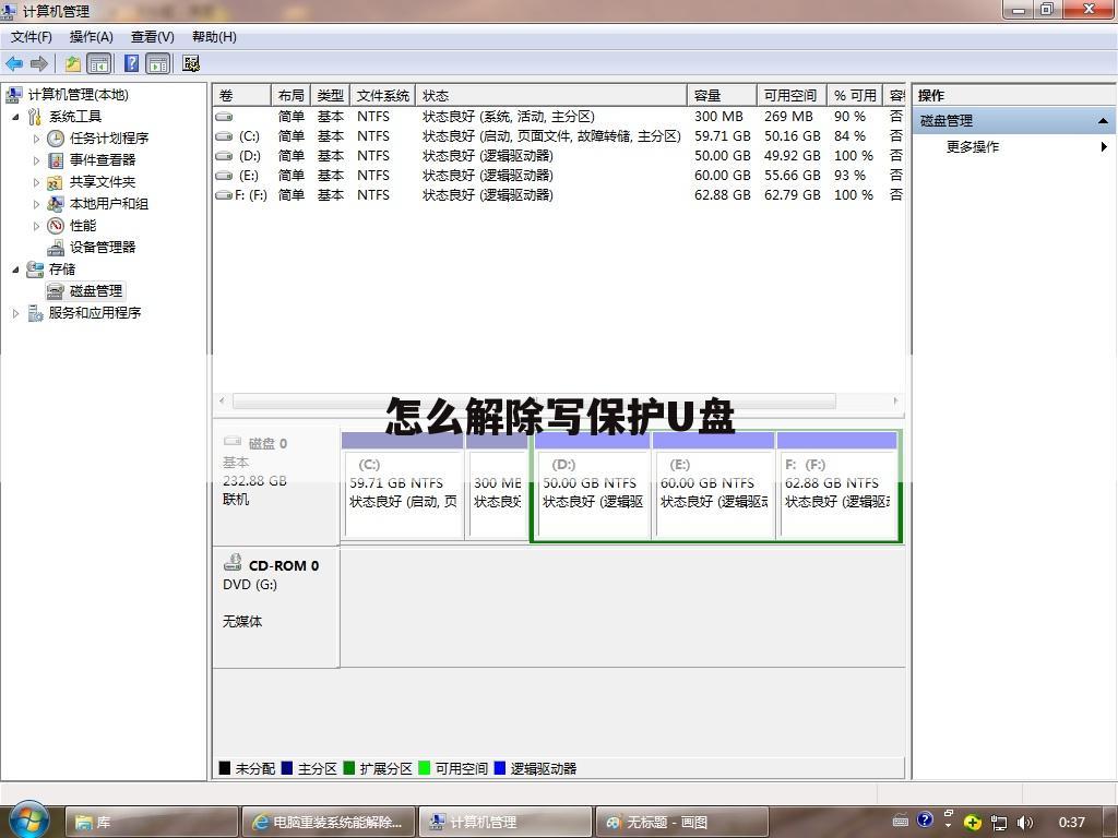 怎么解除写保护U盘