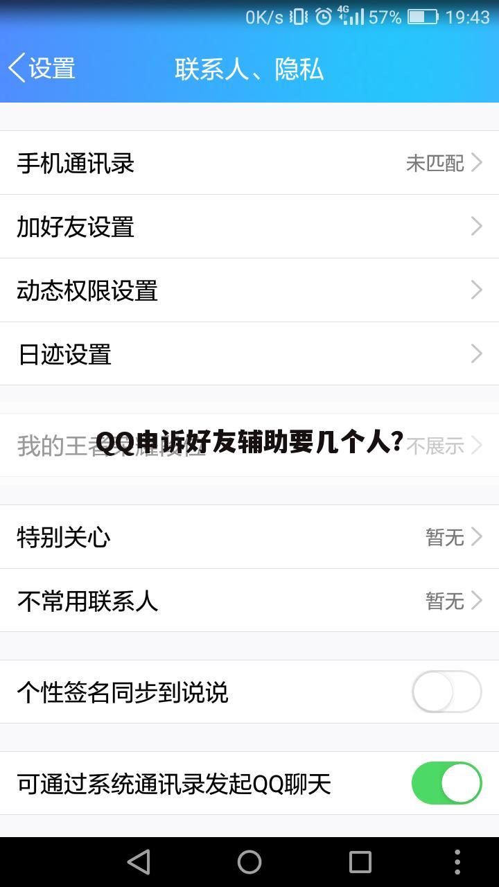 QQ申诉好友辅助要几个人?