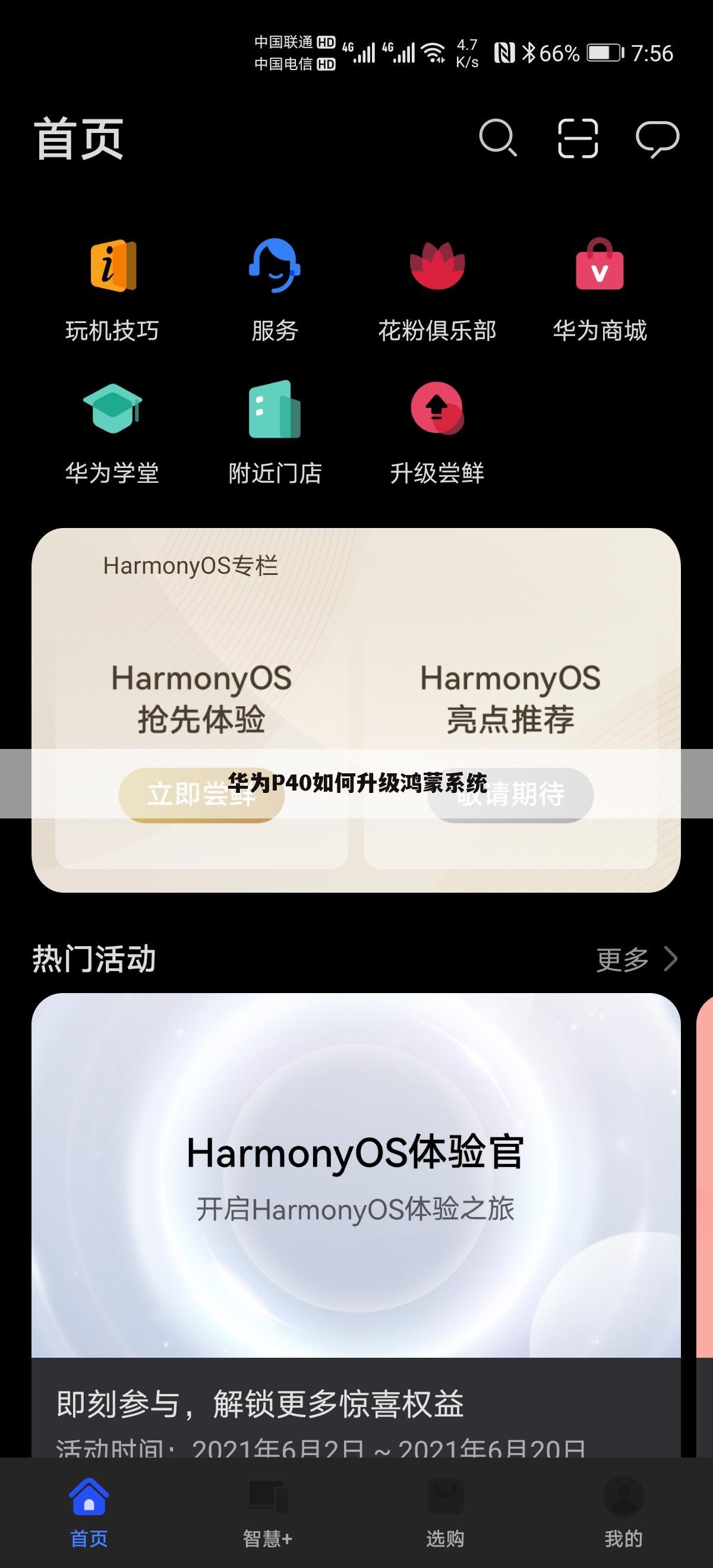 华为P40如何升级鸿蒙系统