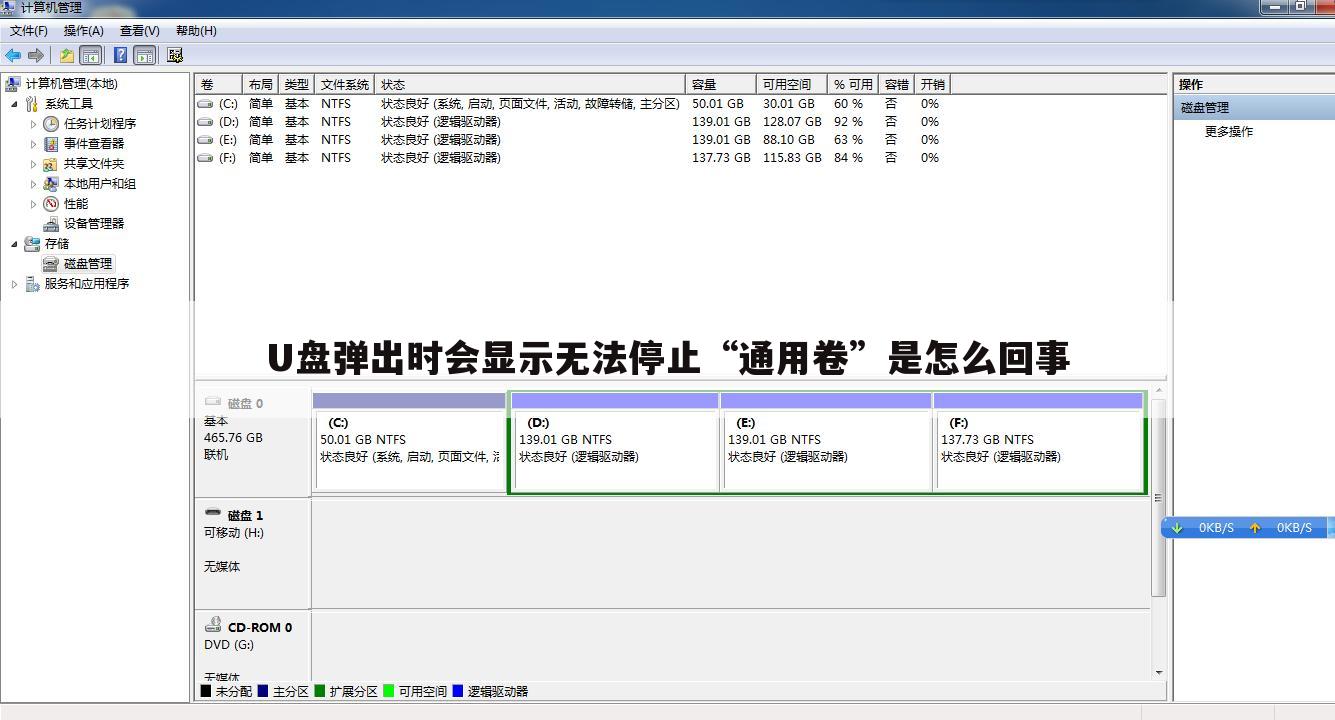 U盘弹出时会显示无法停止“通用卷”是怎么回事