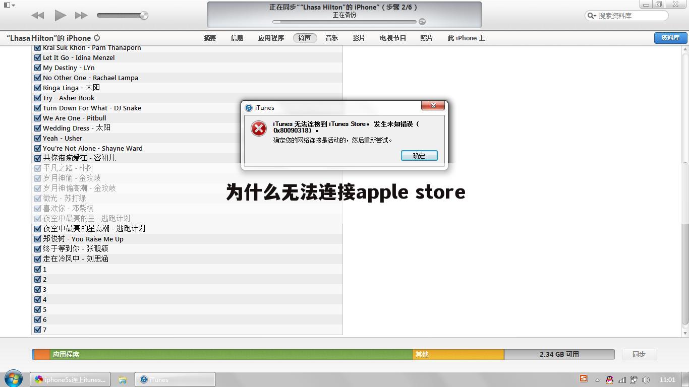 为什么无法连接apple store