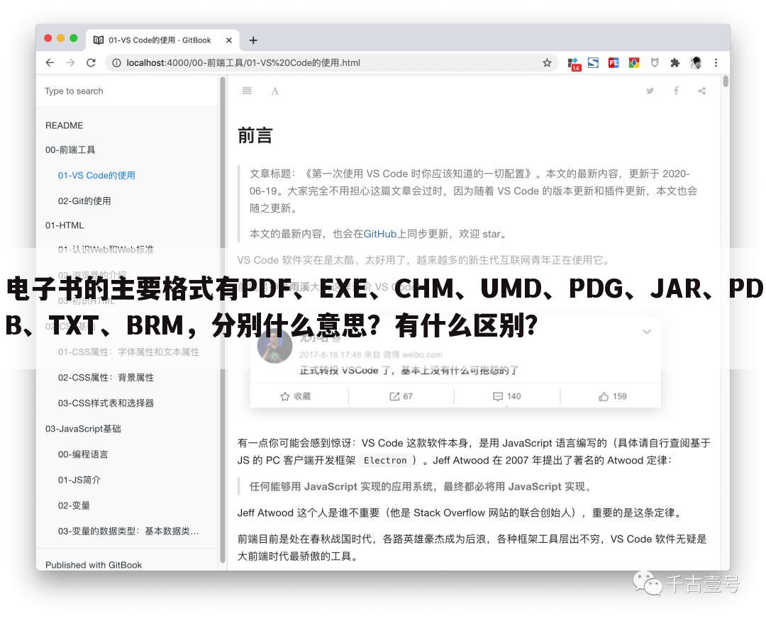 电子书的主要格式有PDF、EXE、CHM、UMD、PDG、JAR、PDB、TXT、BRM,分别什么意思?有什么区别?