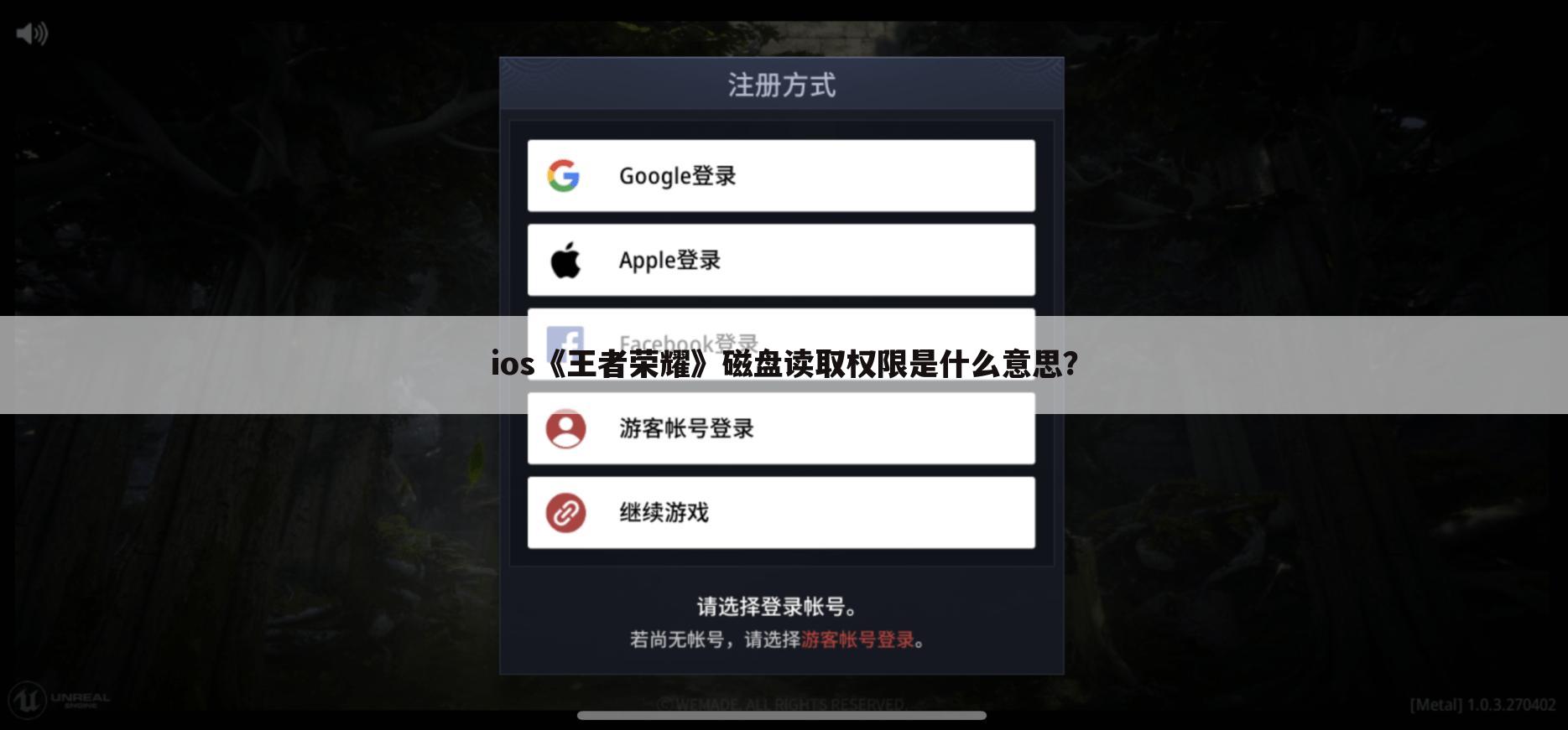 ios《王者荣耀》磁盘读取权限是什么意思？