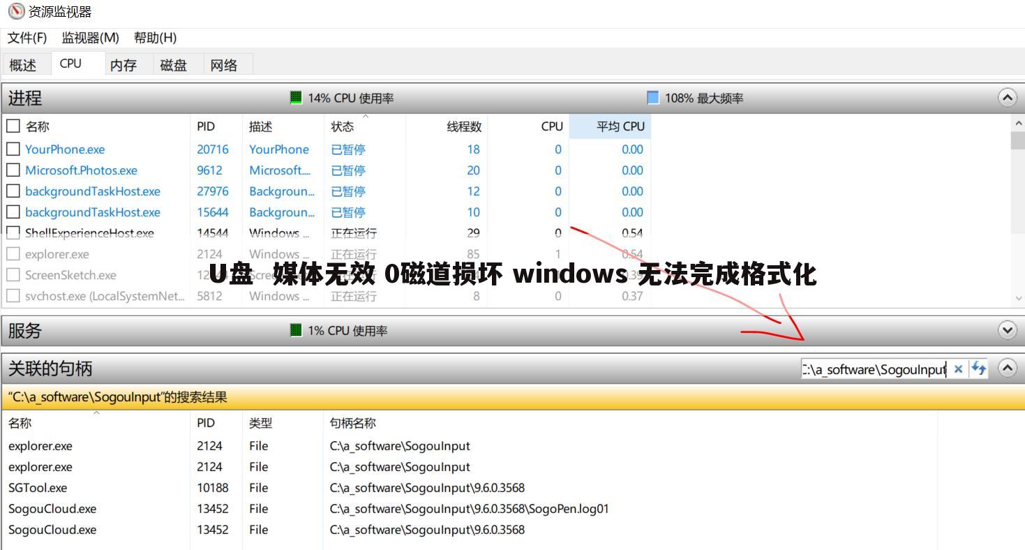 U盘 媒体无效 0磁道损坏 windows 无法完成格式化