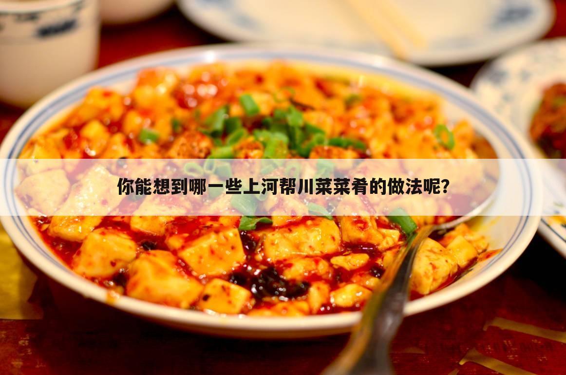 你能想到哪一些上河帮川菜菜肴的做法呢?