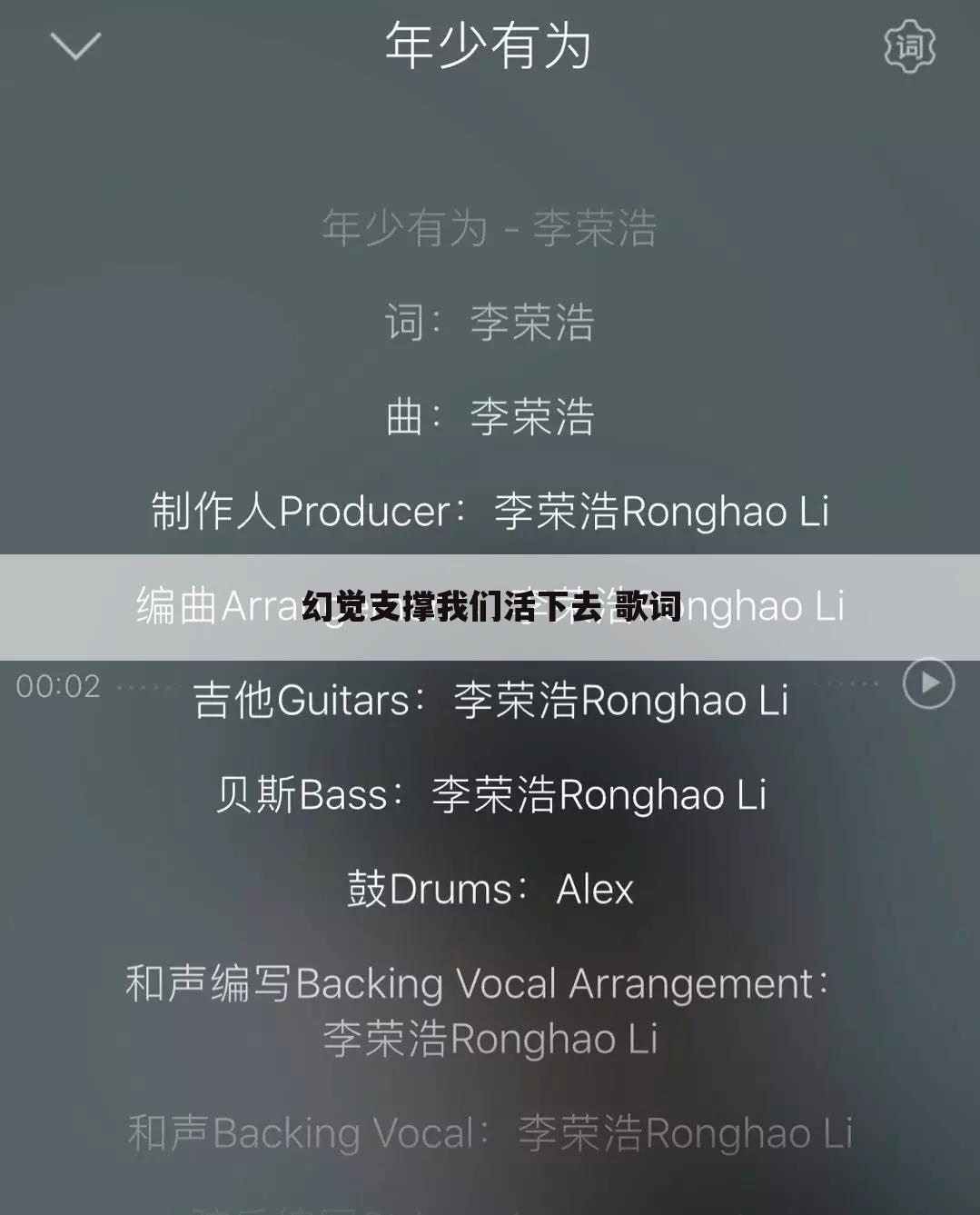 幻觉支撑我们活下去 歌词