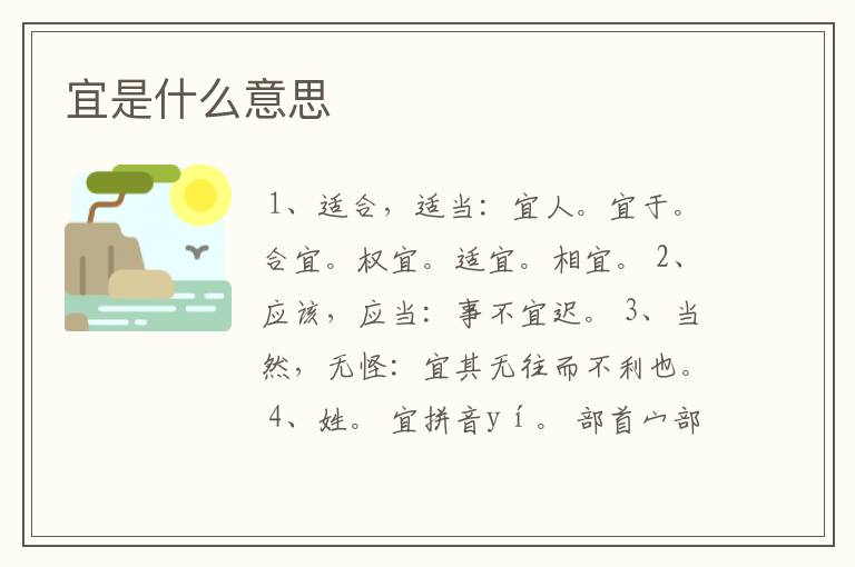 宜是什么意思