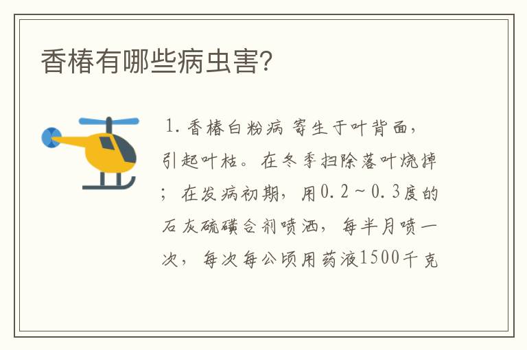 香椿有哪些病虫害？