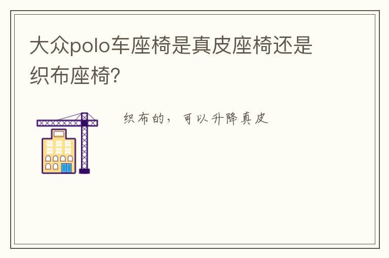 大众polo车座椅是真皮座椅还是织布座椅？