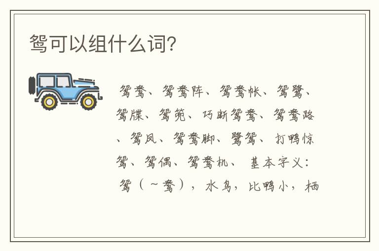 鸳可以组什么词?