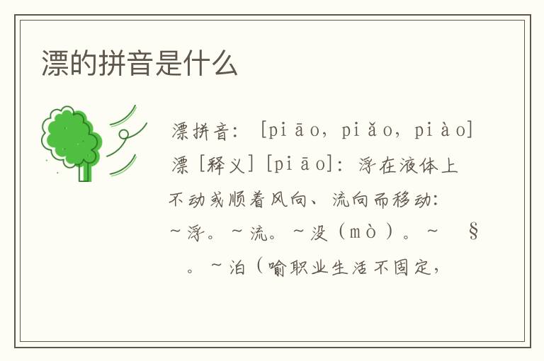 漂的拼音是什么