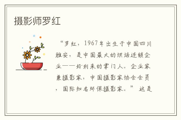 摄影师罗红
