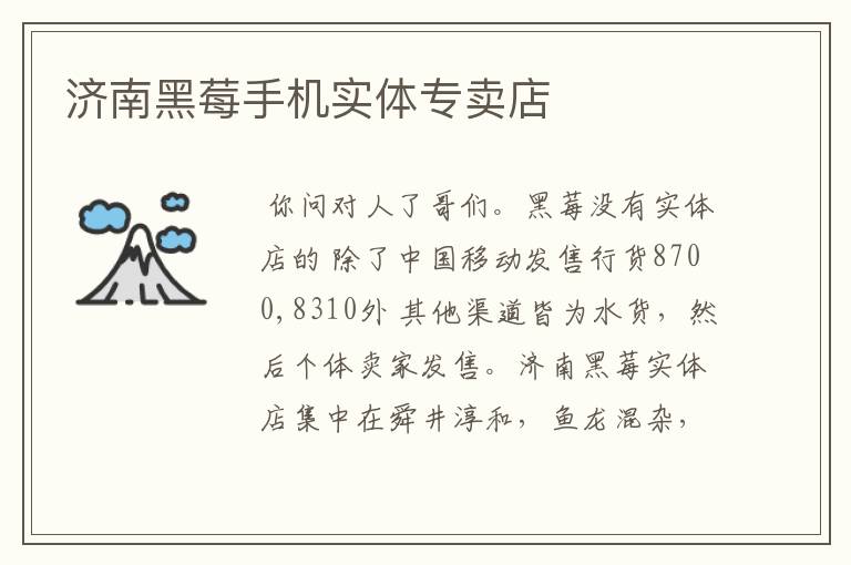 济南黑莓手机实体专卖店