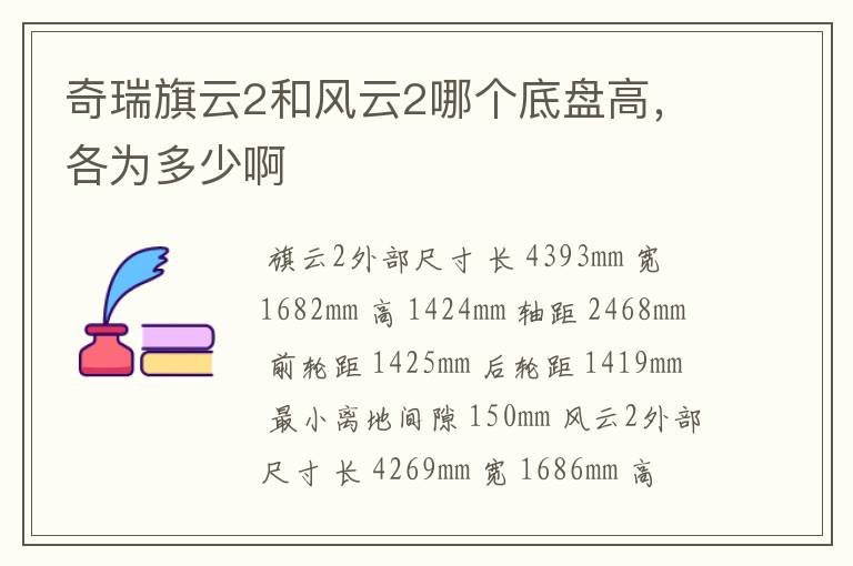 奇瑞旗云2和风云2哪个底盘高，各为多少啊