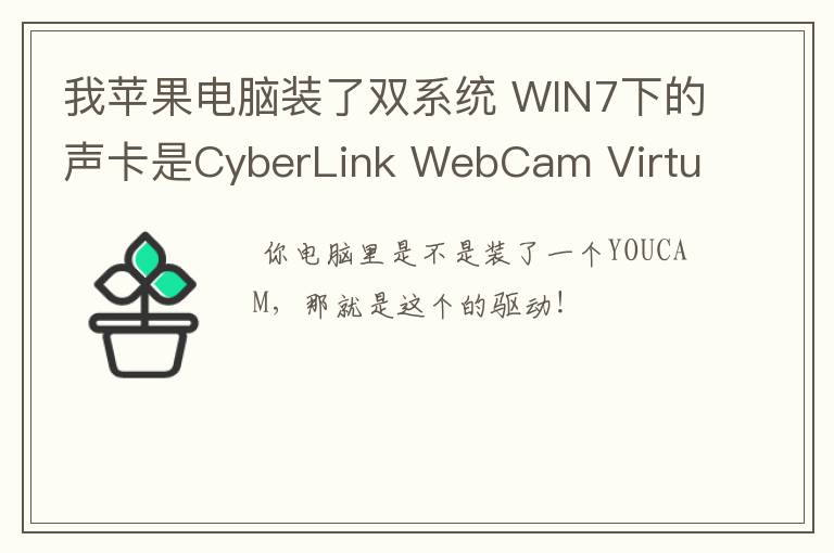 我苹果电脑装了双系统 WIN7下的声卡是CyberLink WebCam Virtual Driver 声卡