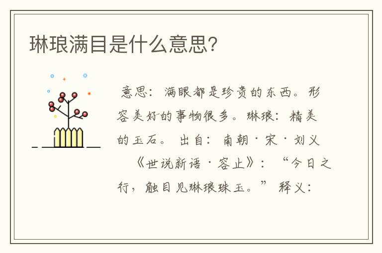 琳琅满目是什么意思?