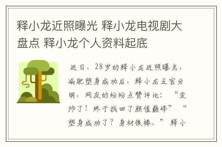 释小龙近照曝光 释小龙电视剧大盘点 释小龙个人资料起底