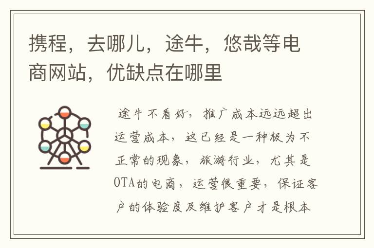 携程，去哪儿，途牛，悠哉等电商网站，优缺点在哪里