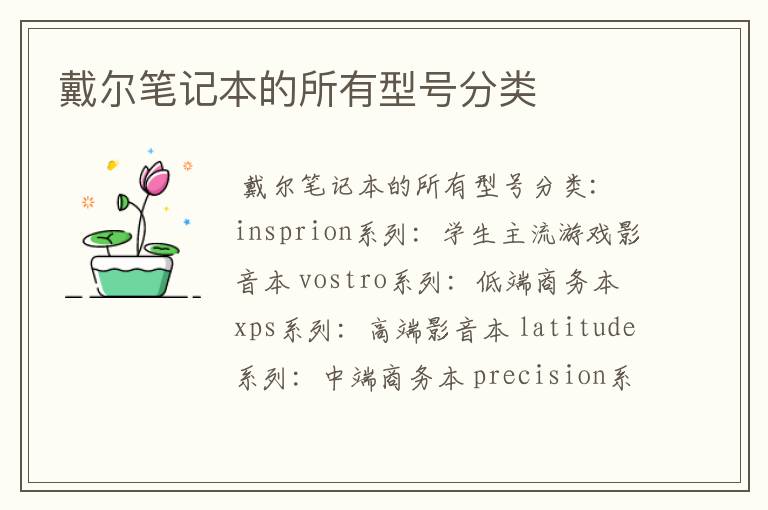 戴尔笔记本的所有型号分类