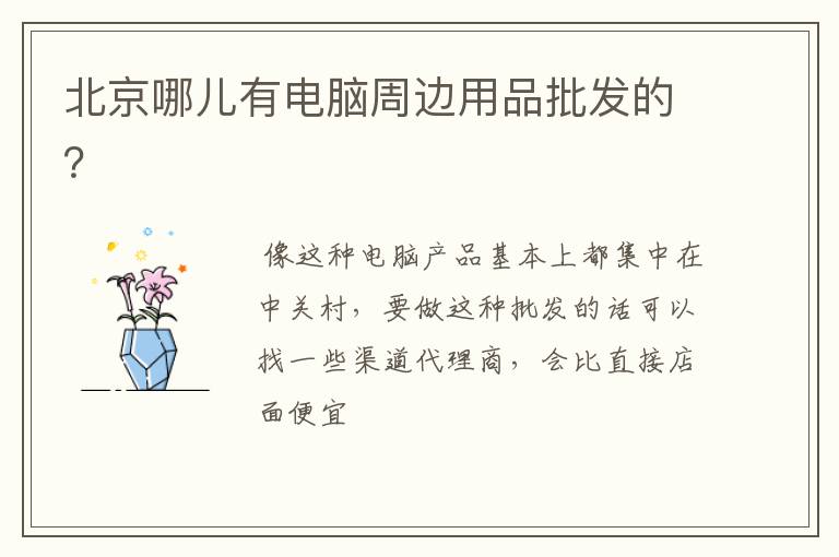 北京哪儿有电脑周边用品批发的？