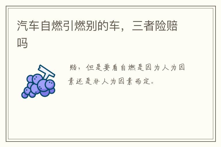 汽车自燃引燃别的车,三者险赔吗