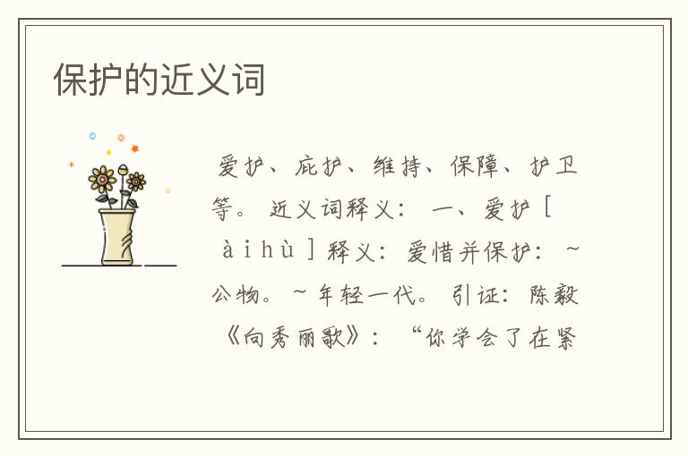 保护的近义词