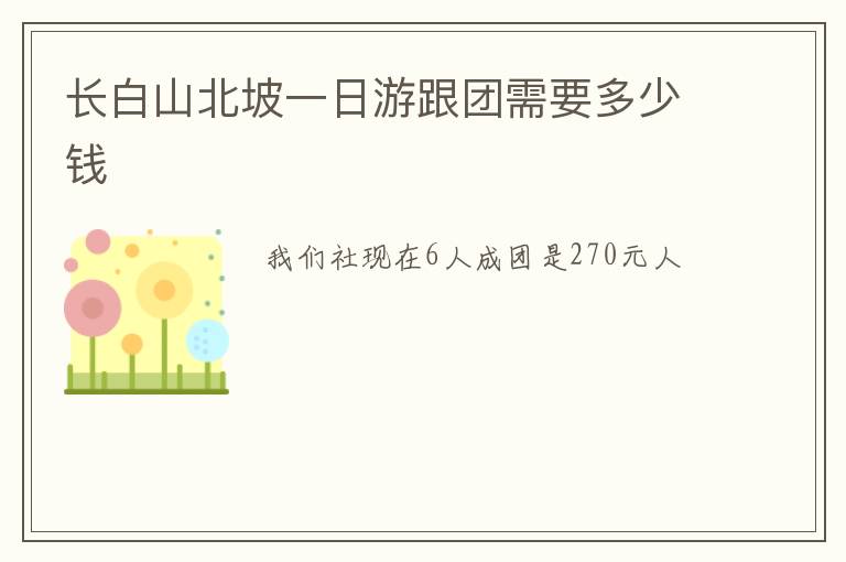 长白山北坡一日游跟团需要多少钱