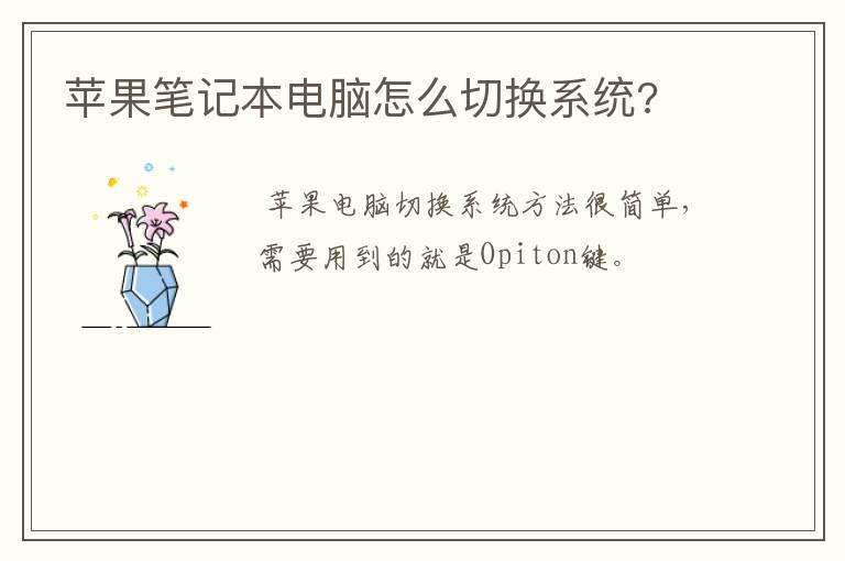 苹果笔记本电脑怎么切换系统?