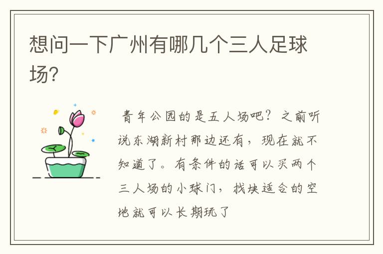 想问一下广州有哪几个三人足球场？