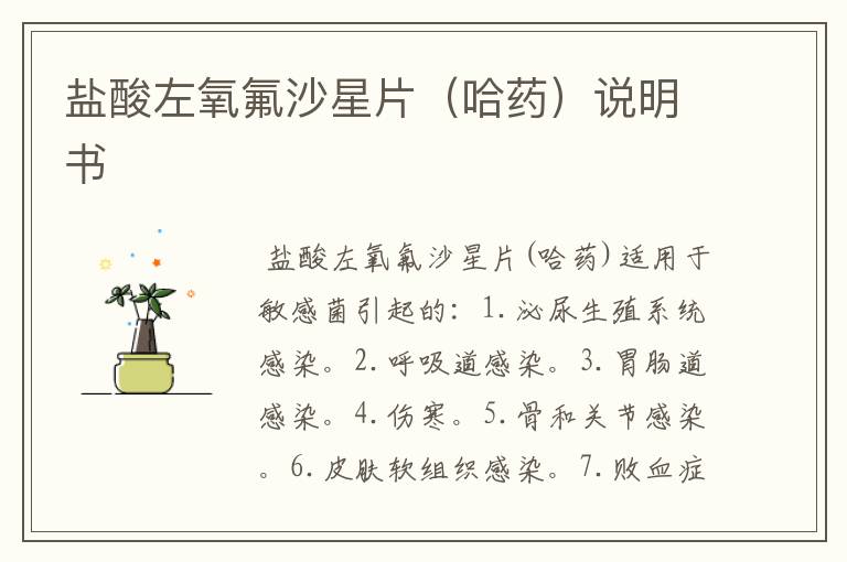 盐酸左氧氟沙星片(哈药)说明书