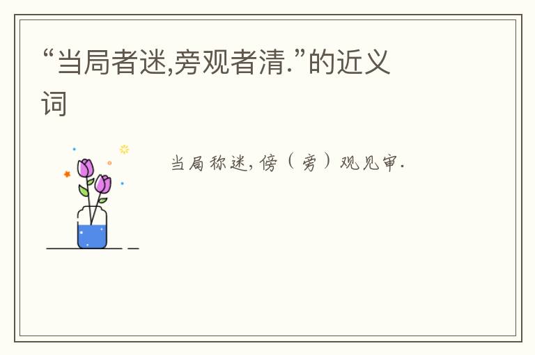 “当局者迷,旁观者清.”的近义词