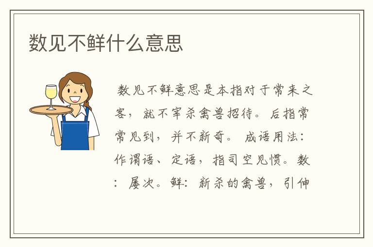数见不鲜什么意思