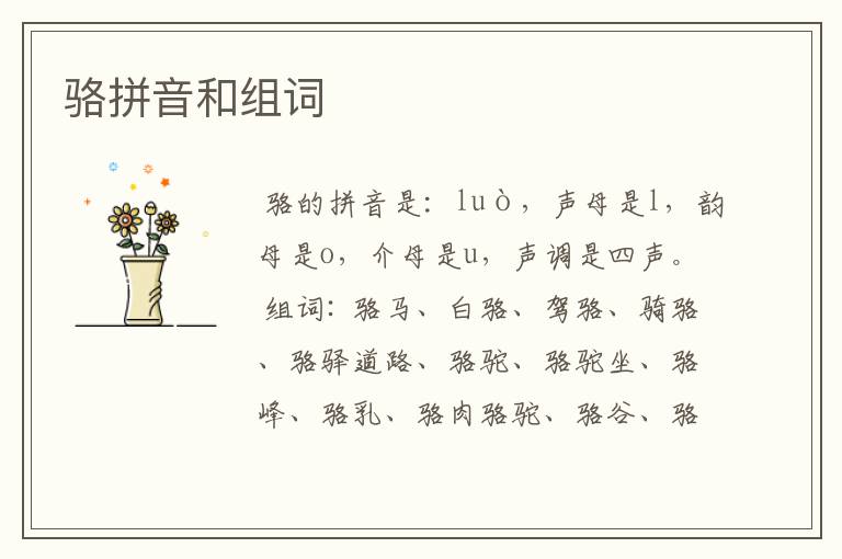 骆拼音和组词