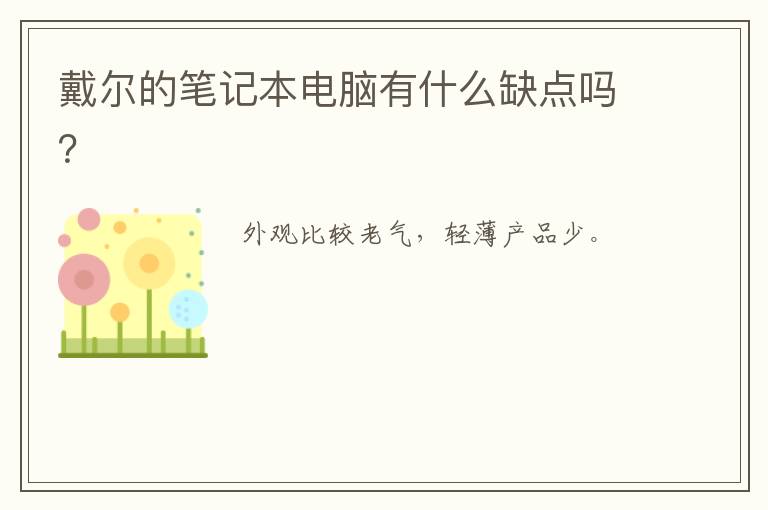 戴尔的笔记本电脑有什么缺点吗?