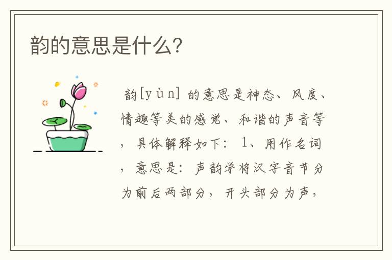 韵的意思是什么？